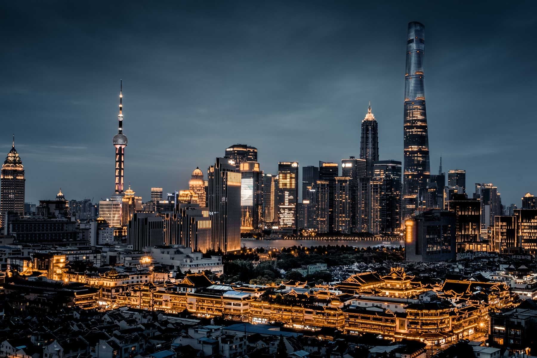 Shanghai skyline at night